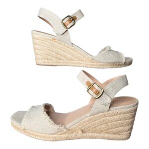Lucky Brand Womens Natural Tan Mindra Espadrille Wedge Sandals Size 9